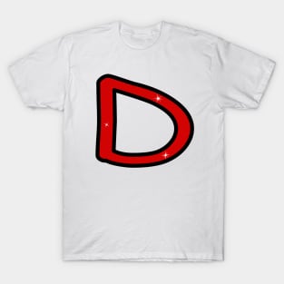 Letter D. Name with letter D. Personalized gift. Abbreviation. Abbreviation. Lettering T-Shirt